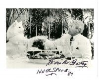 7t696 KEVIN MCCARTHY signed 8x10 REPRO still '87 close up eating with cool dog from Innerspace!