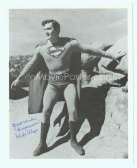 7t701 KIRK ALYN signed 8x10 REPRO still '70s great standing portrait in Superman costume!