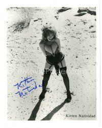 7t703 KITTEN NATIVIDAD signed 8x10 REPRO still '90s full-length sexy portrait in skimpy outfit!