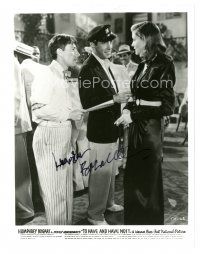 7t708 LAUREN BACALL signed 8x10 REPRO still '80s with Bogart & Hoagy in To Have and Have Not!