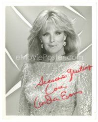 7t717 LINDA EVANS signed 8x10 REPRO still '80s the beautiful actress in a cool dress!