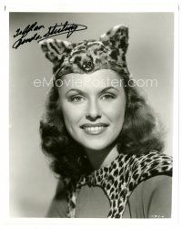 7t719 LINDA STIRLING signed 8x10 REPRO still '80s great close up in costume as The Tiger Woman!