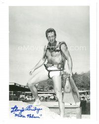 7t721 LLOYD BRIDGES signed 8x10 REPRO still '80s as Mike Nelson from Sea Hunt with scuba gear!