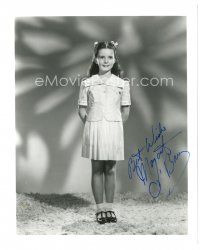 7t729 MARGARET O'BRIEN signed 8x10 REPRO still '80s standing portrait with hands behind her back!