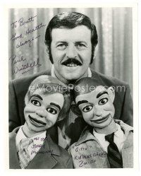 7t755 PAUL WINCHELL signed 8x10 REPRO still '80s with his dummies Jerry Mahoney & Knucklehead!