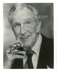 7t827 VINCENT PRICE signed 8x10 REPRO still '80s great smiling portrait in his final years!