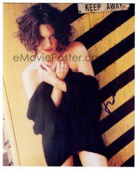 7t514 ASIA ARGENTO signed color 8x10 REPRO still '02 waist-high naked covered only by a blanket!