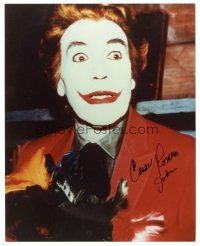7t536 CESAR ROMERO signed color 8x10 REPRO still '90s close up as the Joker from the Batman TV show!