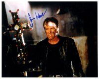 7t643 JAMES WOODS signed color 8x10 REPRO still '01 great close up holding giant crucifix!