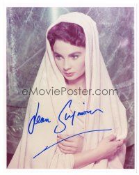 7t653 JEAN SIMMONS signed color 8x10 REPRO still '80s great portrait in costume from The Robe!