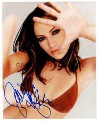 7t656 JENNIFER LOPEZ signed color 8x10 REPRO still '00s super sexy close up of the singer/actress!