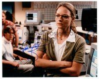 7t666 JODIE FOSTER signed color 8x10 REPRO still '00s waist-high portrait wearing glasses!