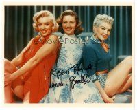 7t710 LAUREN BACALL signed color 8x10 REPRO still '80s with Marilyn Monroe & Betty Grable!