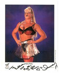 7t341 LUNA signed color 8x10 publicity still '98 the WWF professional wrestler in costume!