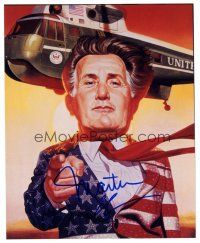 7t734 MARTIN SHEEN signed color 8x10 REPRO still '01 art as the President of the United States!