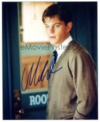 7t736 MATT DAMON signed color 8x10 REPRO still '02 great young close up wearing suit & tie!