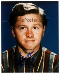 7t744 MICKEY ROONEY signed color 8x10 REPRO still '00s super young head & shoulders portrait!