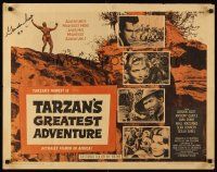7t072 TARZAN'S GREATEST ADVENTURE signed 1/2sh '59 by Gordon Scott, his mightiest adventure!