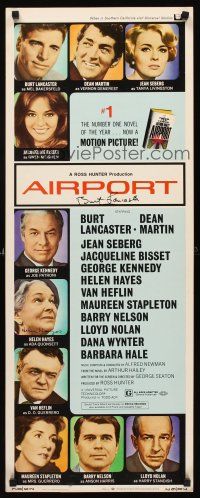 7t054 AIRPORT signed insert '70 by BOTH Burt Lancaster AND Helen Hayes!