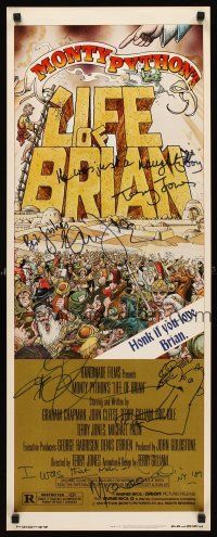 7t060 LIFE OF BRIAN signed insert '79 by Terry Jones, Michael Palin, Terry Gilliam, AND Eric Idle!