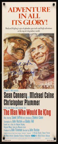 7t061 MAN WHO WOULD BE KING signed insert '75 by Sean Connery, art with him & Caine by Tom Jung!
