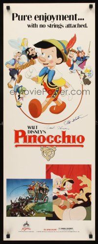 7t063 PINOCCHIO signed insert R84 by BOTH Frank Thomas AND Ollie Johnston, Disney classic cartoon!