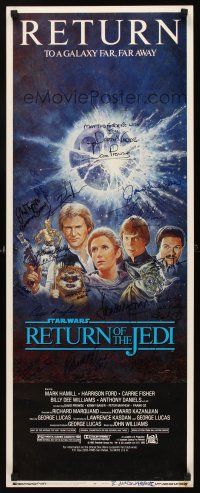 7t066 RETURN OF THE JEDI signed insert R85 by EIGHTEEN cast & crew members, Tom Jung art!
