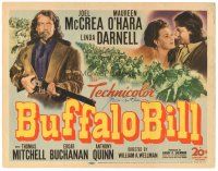 7t096 BUFFALO BILL signed TC '44 by Joel McCrea, who's in buckskin & with Maureen O'Hara!