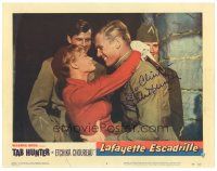 7t114 LAFAYETTE ESCADRILLE signed LC #2 '58 by Tab Hunter, who's hugging pretty Etchika Choureau!