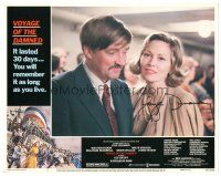 7t132 VOYAGE OF THE DAMNED signed LC #1 '76 by Faye Dunaway, who's close up with Oskar Werner!