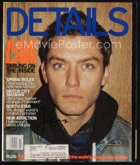 7t179 JUDE LAW signed magazine March 2001 on the cover of Details!