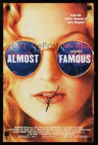 7t043 ALMOST FAMOUS signed mini poster '00 by Kate Hudson, groovy close up in cool shades!