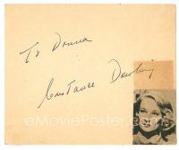 7t469 CONSTANCE DOWLING signed 4x5 card '44 can be framed with a repro still!