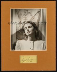 7t221 INGRID BERGMAN signed matted signature + REPRO '44 head & shoulders portrait of the star!