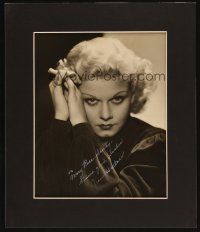 7t005 JEAN HARLOW signed matted 11x14 still '30s incredible sexy portrait by Hurrell!