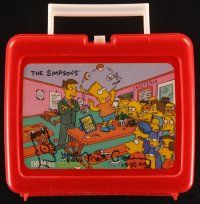 7t006 MATT GROENING signed lunch box '90 creator of The Simpsons, he drew a picture of Bart!