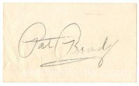 7t486 PAT BRADY signed 3x5 index card '60s can be framed with a repro still!