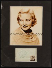 7t234 UNA MERKEL matted signature + REPRO '30s portrait of the likeable blonde 1930s star!