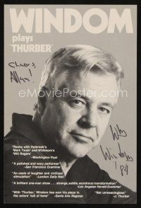 7t197 WILLIAM WINDOM signed flyer '84 promoting his one-man show about Thurber!