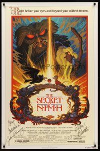 7t052 SECRET OF NIMH signed 1sh '82 by Don Bluth & animators John Pomeroy and Gary Goldman!