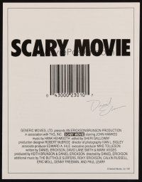 7t190 DANIEL ERICKSON 2-sided signed trade ad '91 for the first version of Scary Movie he directed!