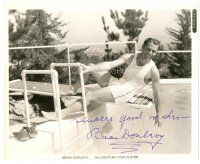 7t260 BRIAN DONLEVY signed 8x10 still '36 relaxing in his swimming pool at home!