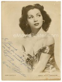 7t275 DIOSA COSTELLO signed 7.5x10 publicity still '40s great close up in sexy low-cut dress!