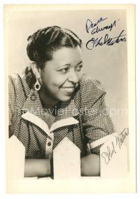 7t412 ETHEL WATERS signed deluxe 5x7 still '40s smiling portrait behind white pickett fence!