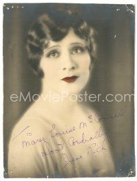 7t417 IRENE RICH signed deluxe 6x8 still '20s head & shoulders portrait with red lips!