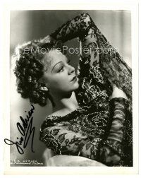 7t312 IRIS ADRIAN signed 8x10 still '40s publicity portrait in lacy black sequined dress!
