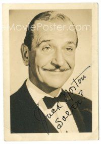 7t418 JACK NORTON signed deluxe 3.5x5 still '47 close portrait with long letter on reverse!