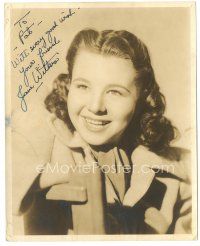 7t320 JANE WITHERS signed deluxe 8x10 still '30s head & shoulders portrait in overcoat!