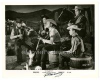 7t326 JOCK MAHONEY signed 8x10 still '57 playing guitar with the boys from Slim Carter!