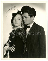 7t331 JUNE LANG signed 8x10 still '35 with William Janney from Bonnie Scotland!